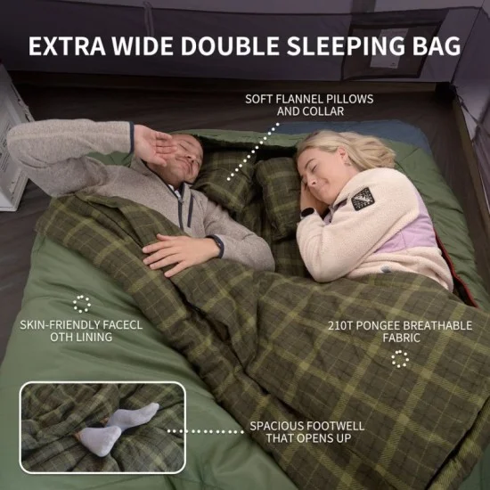 Naturehike Akino Double Sleeping Bag - Green (220*160)